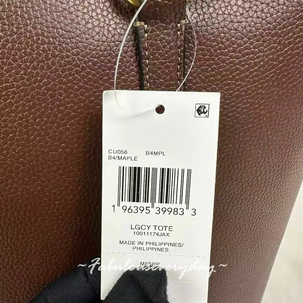 Coach Legacy Tote Bag Shoulder Bag In Leather/Brass/Maple Brown CU056 NWT